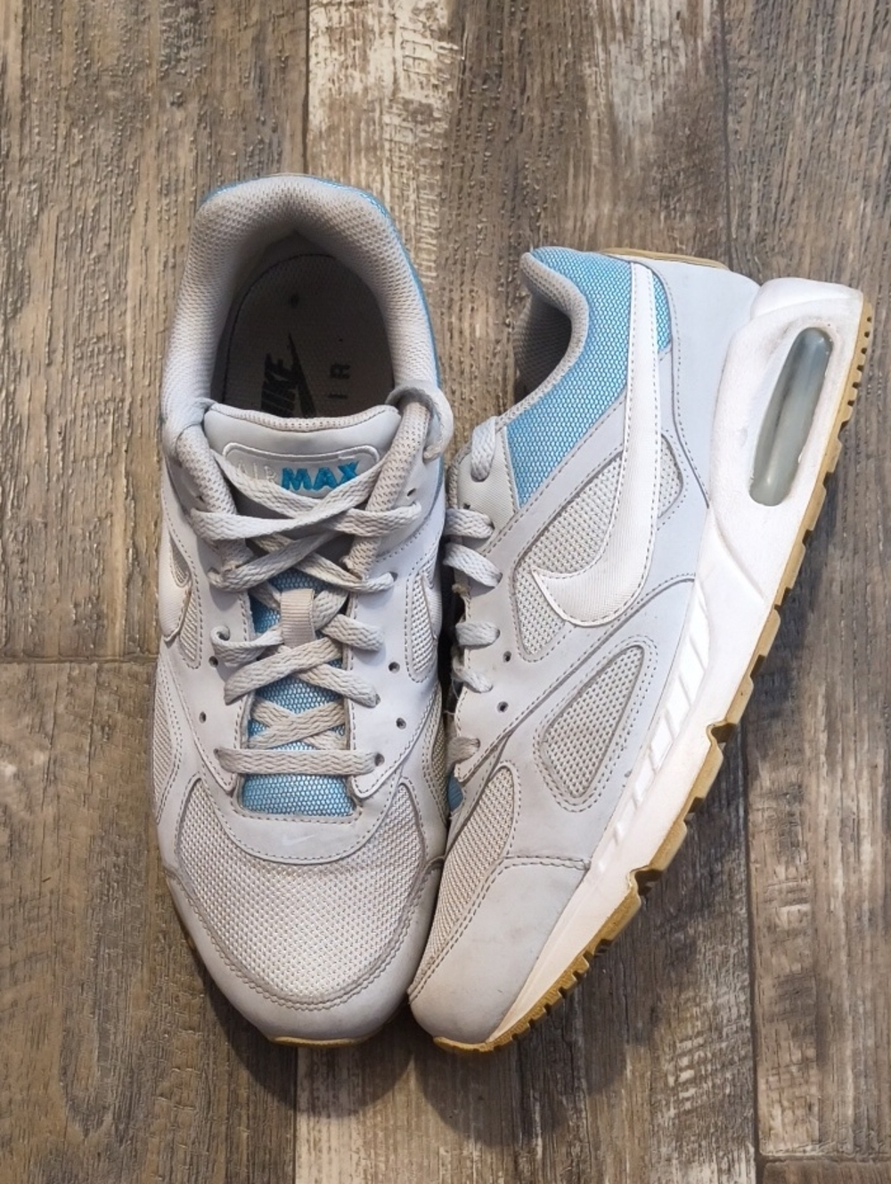 Nike Women’s Light Gray and Sky Blue Air Max Sneakers